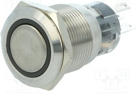 V19-21R-12G-S, Переключатель: антивандальный, Пол: 2, SPDT, 0,5A/220ВAC, 1A/24ВDC