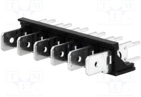 ST-LP-6, Наконечник: плоский; 6,3мм; THT; 250В; прямой; Шаг: 7,62мм