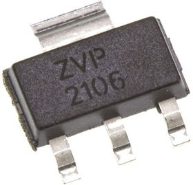 ZVP2106GTA, P-Channel MOSFET, 450 mA, 60 V, 3-Pin SOT-223 Diodes Inc ZVP2106GTA
