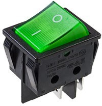 RS606B-201A012CG1B, R595BGNBT2-G GREEN LED переключатель клавишный 2хON-OFF с зеленой подсветкой 250
