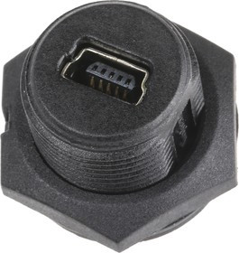 USBMINIBF7PCB, Straight, Through Hole, Socket Type Mini B 2.0 USB Connector