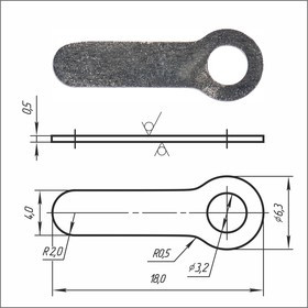 Лепесток латунный никелированный PSV 1-1-3,2-18-03 Лепесток латунный никелированный PSV 1-1-3,2-18-03