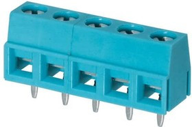 TB006-508-05BE, Fixed Terminal Blocks Terminal block, screw type, 5.08 , horizontal, 5 poles, CUI Blue, slotted screw, PCB mount