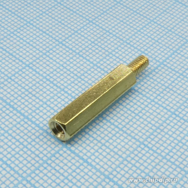 PCHSN-20, Стойка для печатных плат, шестигр., латунь, М3, 20мм