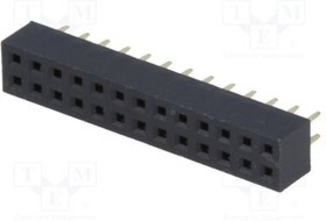ZL265-26DG, Гнездо штыревое "мама" PIN 26 прямой 2мм THT 2x13 дл.2,7мм ZL265-26DG, Гнездо штыревое "мама" PIN 26 прямой 2мм THT 2x13 дл.2,7мм