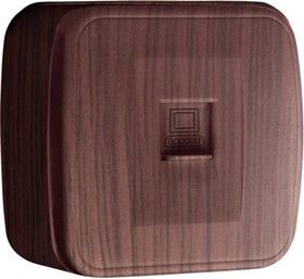 1-местная розетка Phone ОП Минск, тёмное дерево EGT01-034-40