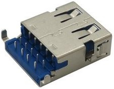 RND 205-01442, USB Connector, Receptacle, USB-A 3.0, Right Angle, Positions - 9