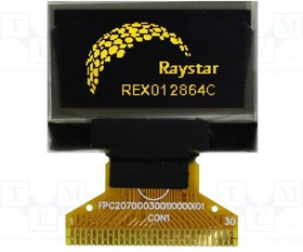REX012864CYAP3N0, Дисплей: OLED, графический, 128x64, Разм: 26,7x19,26x1,41мм REX012864CYAP3N0, Дисплей: OLED, графический, 128x64, Разм: 26,7x19,26x1,41мм