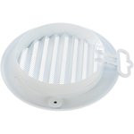 87-136, Решетка вентиляционная круглая с пластиковой сеткой D130 вытяжная АБС с фланцем D100 10РКС 87-136, Решетка вентиляционная круглая с пластиковой сеткой D130 вытяжная АБС с фланцем D100 10РКС