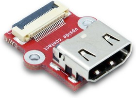 HDMI Adapter Horizontal, Up Side, HDMI- разъем для шлейфа типа B, 20-пин с шагом 0.5мм, прямой разъе