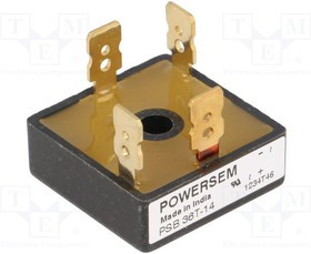 PSB36T/14, Диодный мост: однофазный, Urmax: 1,4кВ, If: 30А, Ifsm: 500А, THT