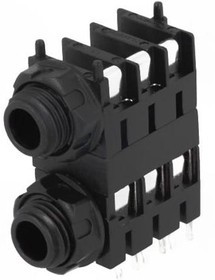 FCR1124, Гнездо, Jack 6,3мм, "мама", Кол-во полюс: 3, винтами, THT, луженые