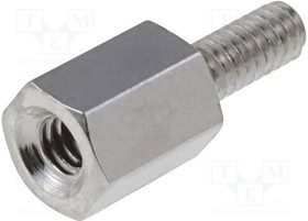 TFM-M2X5/DR211, Дистанцирующая стойка с резьбой, латунь, 5мм, никель, Ключ 4мм