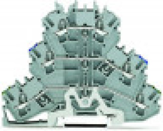 2002-3217, 3-уровн. клемма, 0,25 - 2,5 (4) мм2, серая, L/N/PE