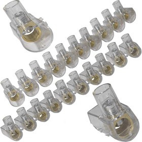 КВ-1-20, Концевой зажим винтовой изолированный для проводов сечением 25 мм2, номинальный ток 17 А, (10 клемм)