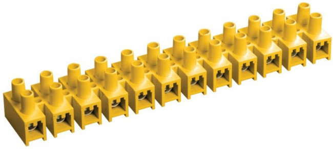 UZV7-003-04, Зажим винтовой ЗВИ-3 н/г 1.0-2.5кв.мм 12пар жел. ИЭК