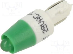 1511A45UG3, Индикат.лампа: LED; T5,W2x4,6d; зеленый; пластик; 28ВAC; 28ВDC