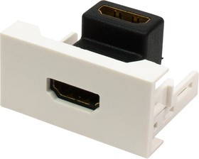 Вставка Mosaic 22.5x45 с угловым адаптером HDMI, мама-мама, белая LAN-WA-LP-HD90CP-WH