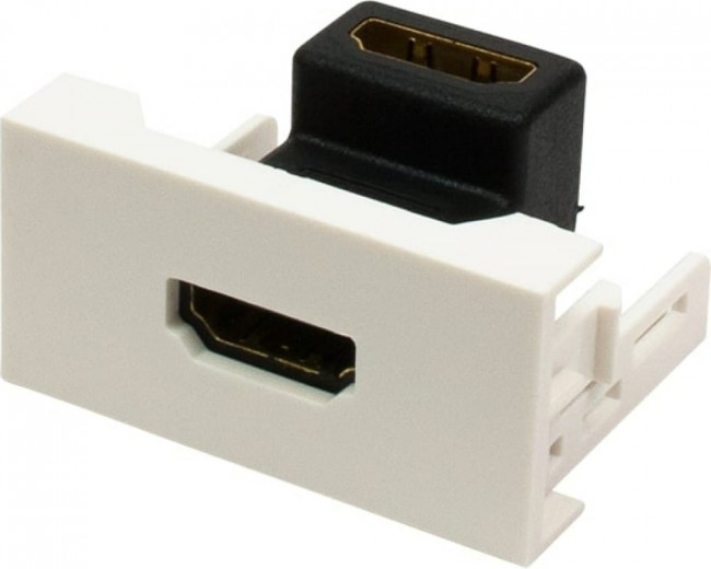 Вставка Mosaic 22.5x45 с угловым адаптером HDMI, мама-мама, белая LAN-WA-LP-HD90CP-WH Вставка Mosaic 22.5x45 с угловым адаптером HDMI, мама-мама, белая LAN-WA-LP-HD90CP-WH