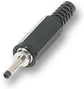 1636-01, Вилка, питания DC, "мама", 2,35/0,7мм, с амортизатором, на провод