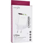 Блок питания (сетевой адаптер) VIXION L12m 2xUSB, 3.1A с кабелем micro USB (1м) с дисплеем (белый)