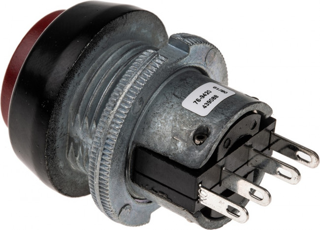 76-9420/439088R, 76-94 Series Push Button Switch, Momentary, Panel Mount, 22mm Cutout, SPDT, Clear LED, 250V ac, IP67