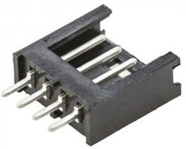 280371-1, Conn Shrouded Header HDR 4 POS 2.54mm Solder ST Thru-Hole Box/Carton