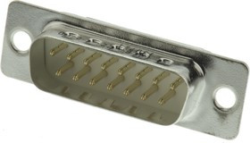 09642217800, 15 Way Panel Mount D-sub Connector Plug, 2.77mm Pitch