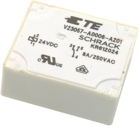 2-1393215-3, Реле питания, SPDT, 24 В DC, 8 А, V23057, Сквозное Отверстие, Без Защелки