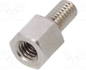 TFM-M4X6/DR216, Дистанцирующая стойка с резьбой, 6мм, Внутр.резьба: M4, латунь