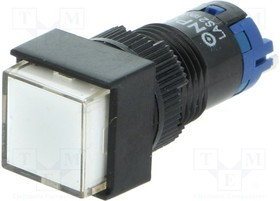 V12F-11Z-W, Переключатель: кнопочный, Пол: 2, SPDT, 0,5A/250ВAC, 1A/24ВDC, IP40