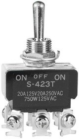 S423T, Toggle Switches DPDT ON-OFF-ON SCREW LUG