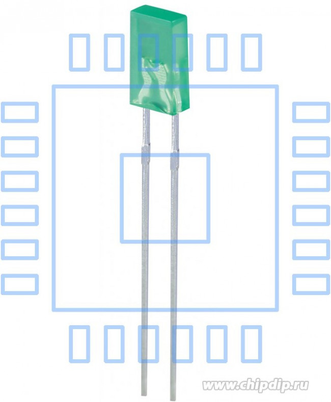 L-144GDT, LED; rectangular; 3.9x1.9mm; green; 1?4mcd; 110°; Front: flat; 20mA