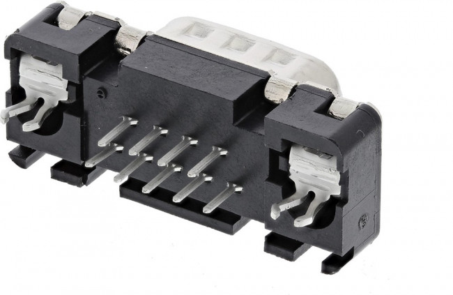 09651616712, D-Sub Standard Connectors 9P MALE STRAIGHT STAMPED SLDR PINS