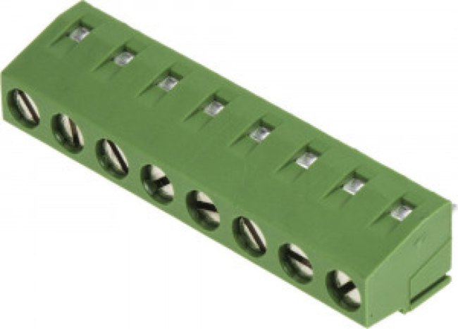 282836-8, Зажимная рейка для печатных плат, угловой 90°, 5мм, на PCB, 300В 282836-8, Зажимная рейка для печатных плат, угловой 90°, 5мм, на PCB, 300В