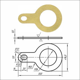 Лепесток латунный PSV 1-8,4-22-00