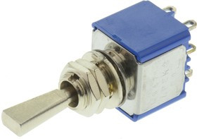 5647A9, Toggle Switch, Panel Mount, (On)-Off-(On), DPST, Solder Terminal