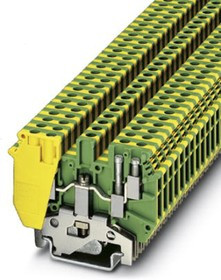 2775184, UDK 4-PE Series Green/Yellow DIN Rail Terminal Block, Double-Level, Screw Termination
