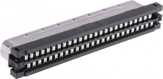 5749111-8, Male 100 Pin Right Angle Cable Mount SCSI Connector 1.27mm Pitch, IDC