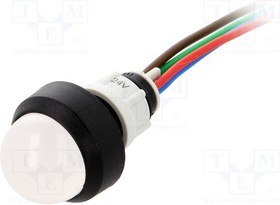 LRGB-D20-24AC/DCWK, Индикат.лампа: LED, выпуклый, 24ВDC, 24ВAC, Отв: d13мм, IP40