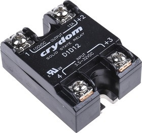 D1D12, Solid State Relays - Industrial Mount PM IP00 SSR 100VDC 12A,3.5-32VDC In D1D12, Solid State Relays - Industrial Mount PM IP00 SSR 100VDC 12A,3.5-32VDC In