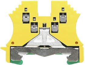 1016500000, W Series Green, Yellow DIN Rail Terminal Block, 1.5mm², Single-Level, Screw Termination