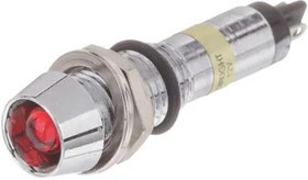 607-2112-330F, LED Panel Mount Indicators 7 mm RED LED PMI W Gasket