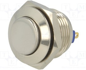 V16-12H-N, Переключатель антивандальный, 1, SPST-NO, 2A/36ВDC, IP65, 16мм