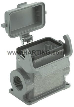 19300100296, Heavy Duty Power Connectors SURFACE MOUNTING HSG HAN 10B 2 SIDE ENTRY
