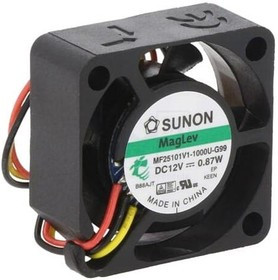 MF25101V1-1000U-G99, Вентилятор осевой, 12В DC, 25x25x10мм, подшипник Vapo, 6,42куб.м/ч, 26дБА