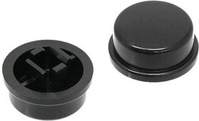 L-KLS7-TSC12-RB, колпачок для кнопки 12x12 черный круглый, h=5.8мм / SWT-9R-BK L-KLS7-TSC12-RB
