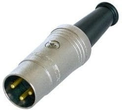 NYS321G-U, Circular DIN Connectors 3P MALE PLUG - DIN 180 NCKL/GOLD; REAN