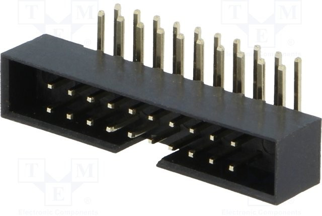 DS1014-20RF1B-B, Socket; IDC; male; PIN: 20; angled 90°; THT; gold flash; 2mm