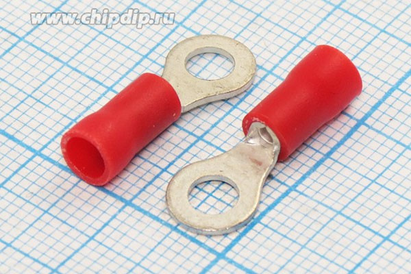 Клемма"O", d 4,3мм, обжимная, красный